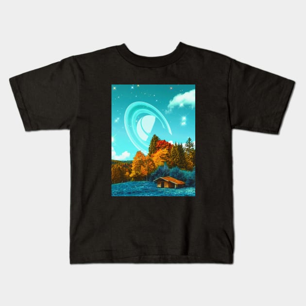 Forest Moon - Space Aesthetic, Retro Futurism, Sci-Fi Kids T-Shirt by jessgaspar